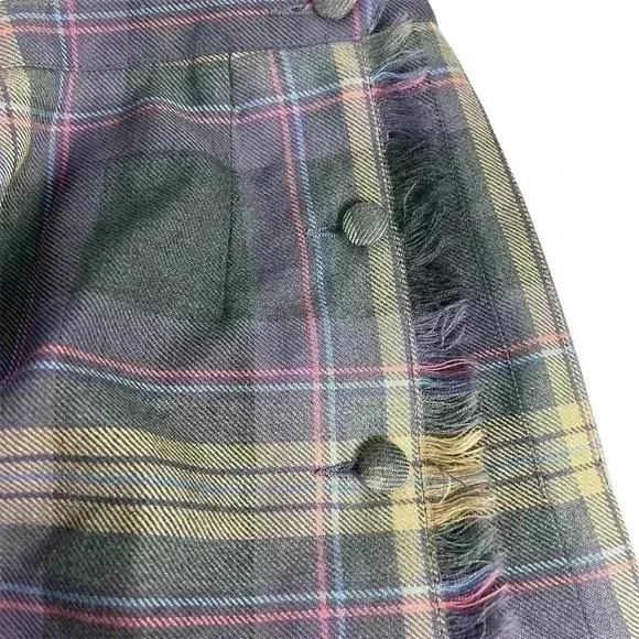 Vintage Al Jean Canada Inc. plaid pure virgin wool  pleated kilt skirt - Picture 7 of 12